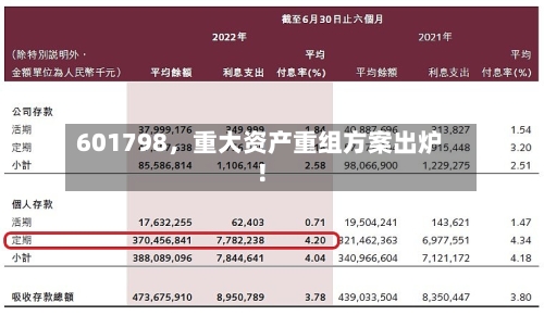 601798,重大资产重组方案出炉!